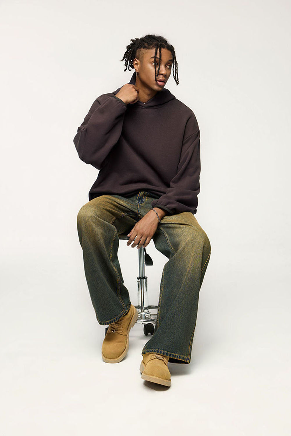 Hooded Fleece Sweatshirt: Casual Loose Pullover
