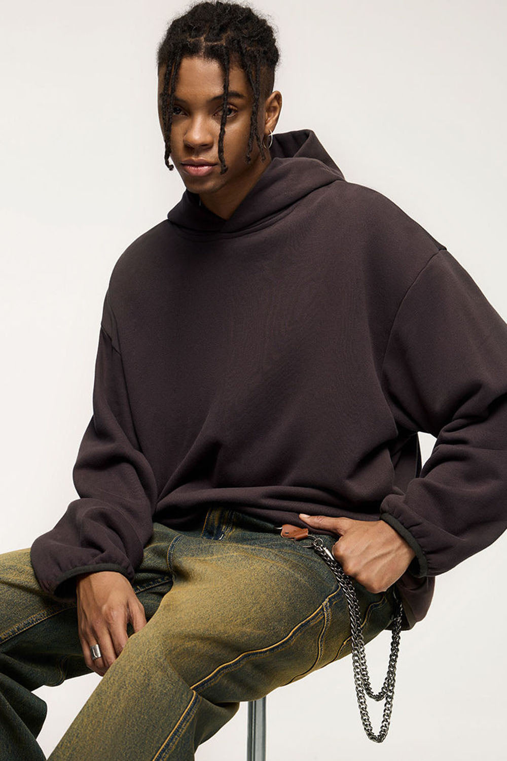 Hooded Fleece Sweatshirt: Casual Loose Pullover