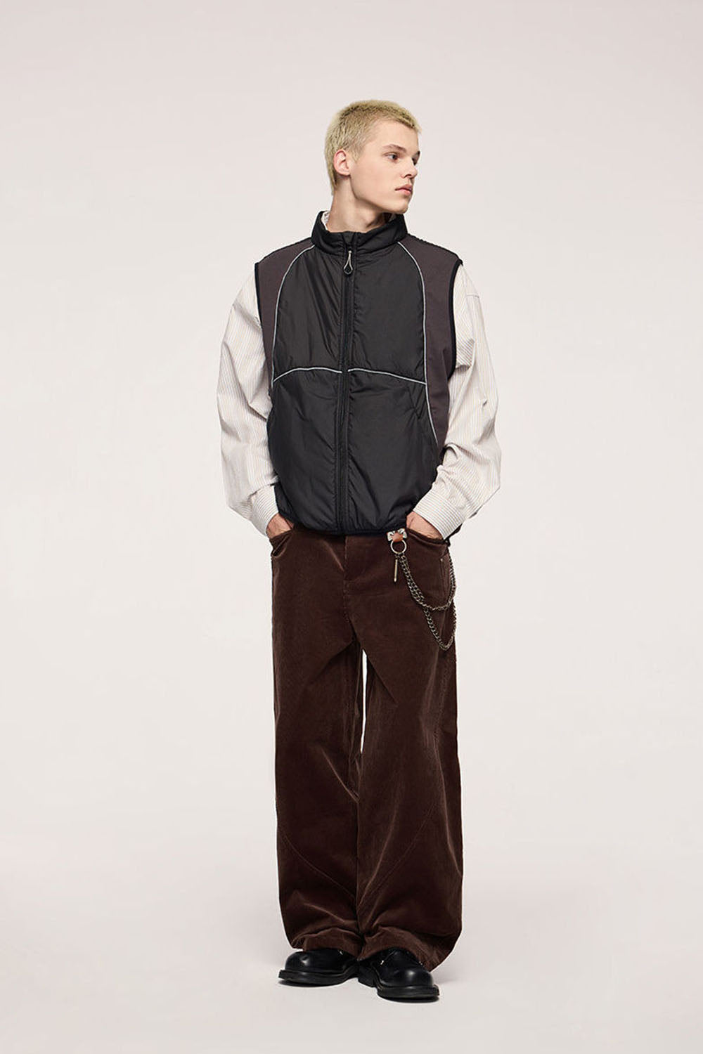 Cotton Corduroy Curved Utility Pants: Retro Sculpted Cut
