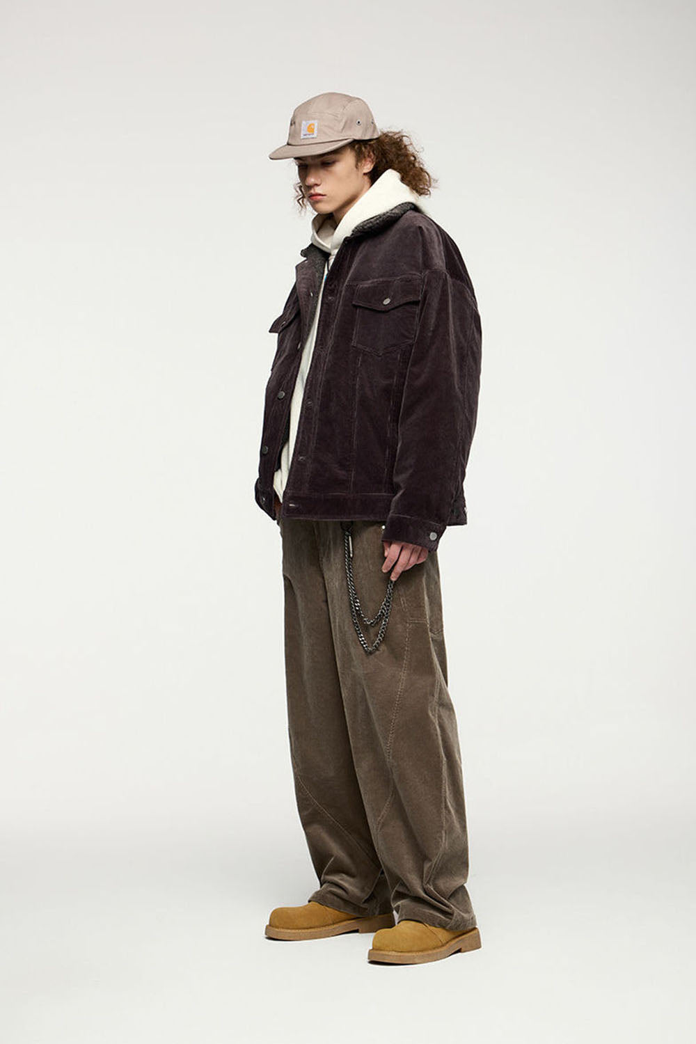 Cotton Corduroy Curved Utility Pants: Retro Sculpted Cut