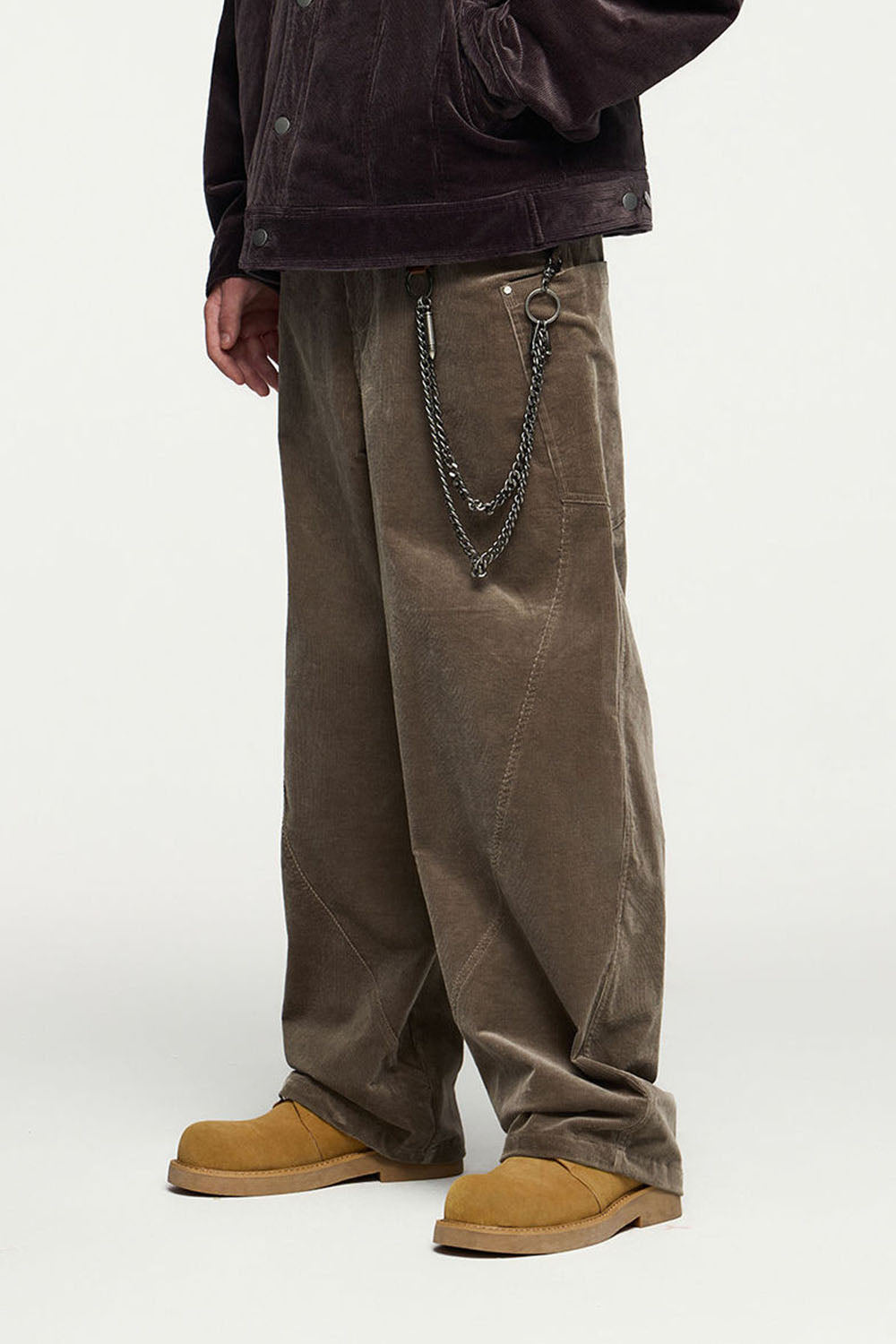 Cotton Corduroy Curved Utility Pants: Retro Sculpted Cut