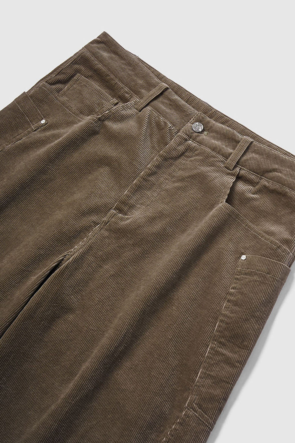Cotton Corduroy Curved Utility Pants: Retro Sculpted Cut
