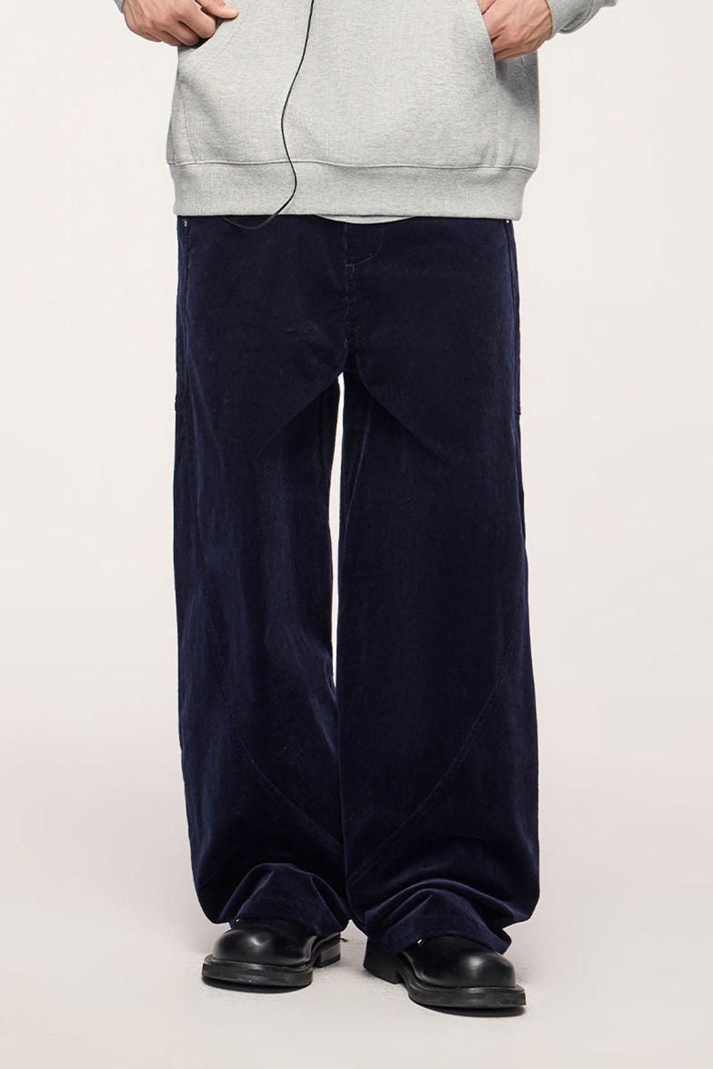 Cotton Corduroy Curved Utility Pants: Retro Sculpted Cut