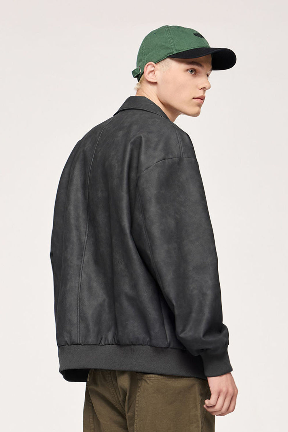 Dual-Zip Washed PU Leather Jacket: Urban Streetwear Collection