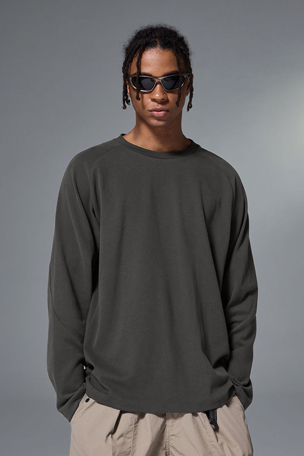 Double-Sided Velvet Crew Neck Long Sleeve T-Shirt: Sport Outdoor Wear