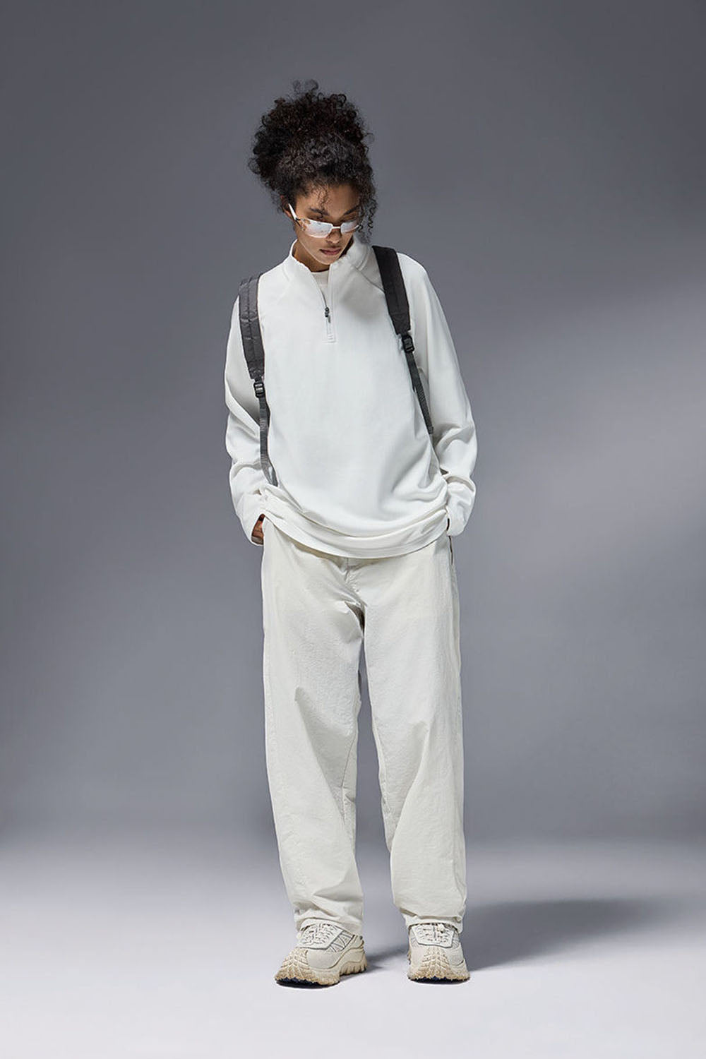 Double-Sided Velvet Half-Zip Outdoor Base T-Shirt: Drop Shoulder Long Sleeve for Cycling