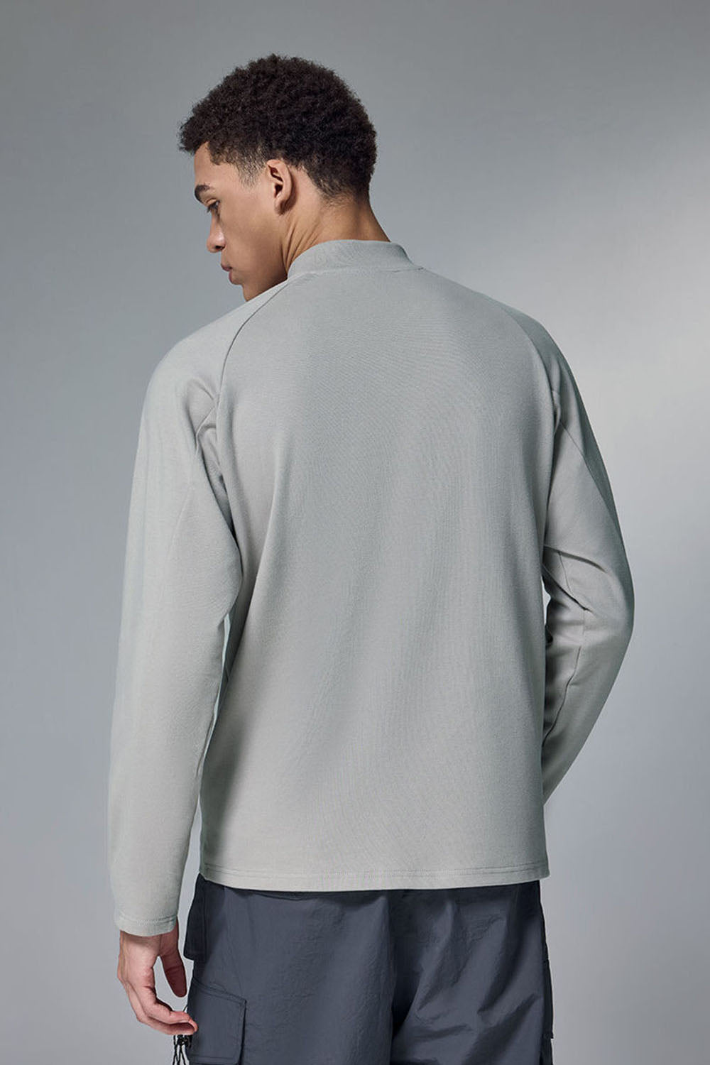 Double-Sided Velvet Half-Zip Outdoor Base T-Shirt: Drop Shoulder Long Sleeve for Cycling