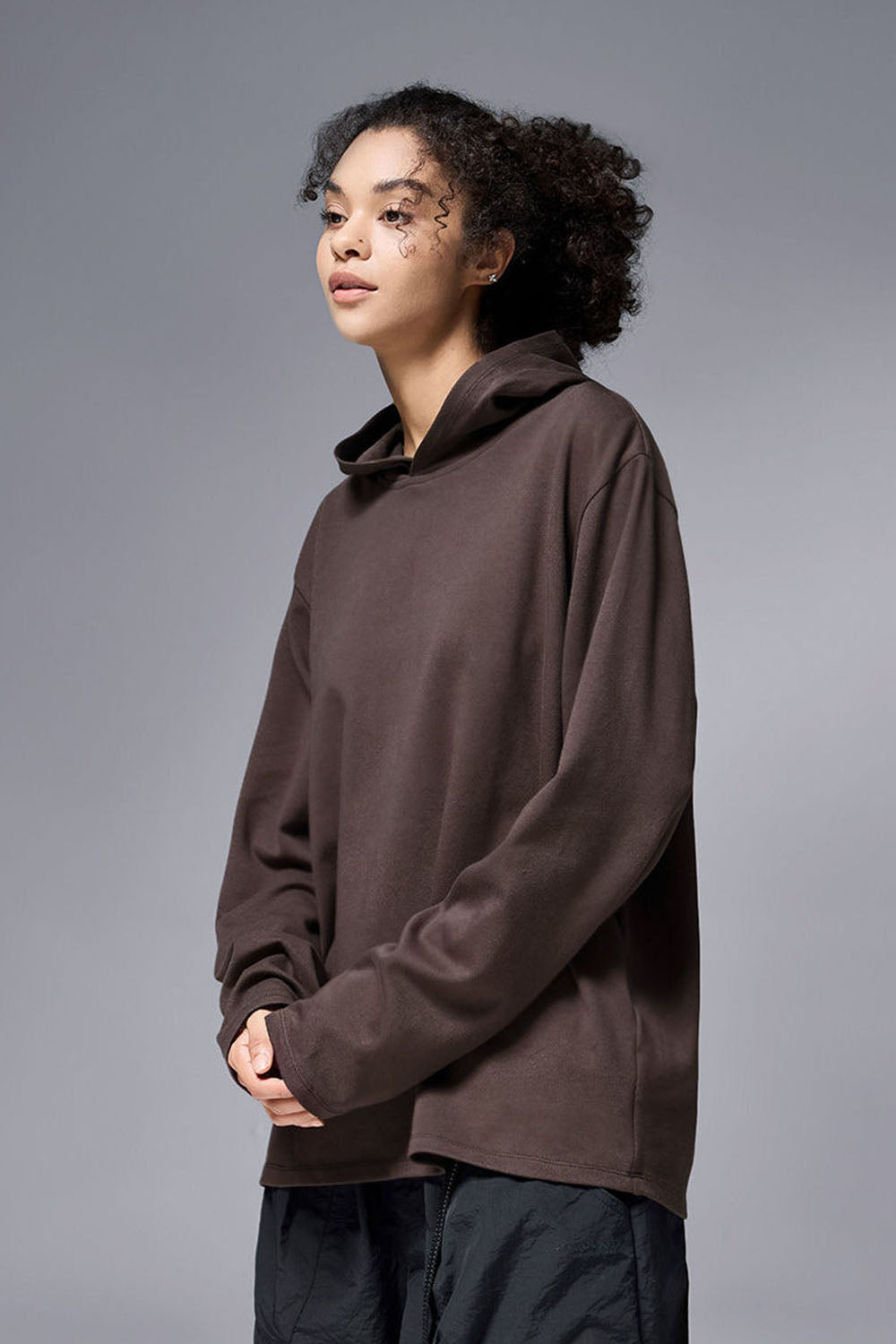 Double-Sided Velvet Hooded Long Sleeve Sweatshirt: Lightweight Sport Outdoor Top