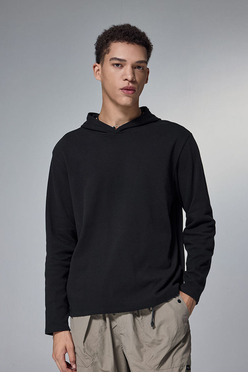 Double-Sided Velvet Hooded Long Sleeve Sweatshirt: Lightweight Sport Outdoor Top