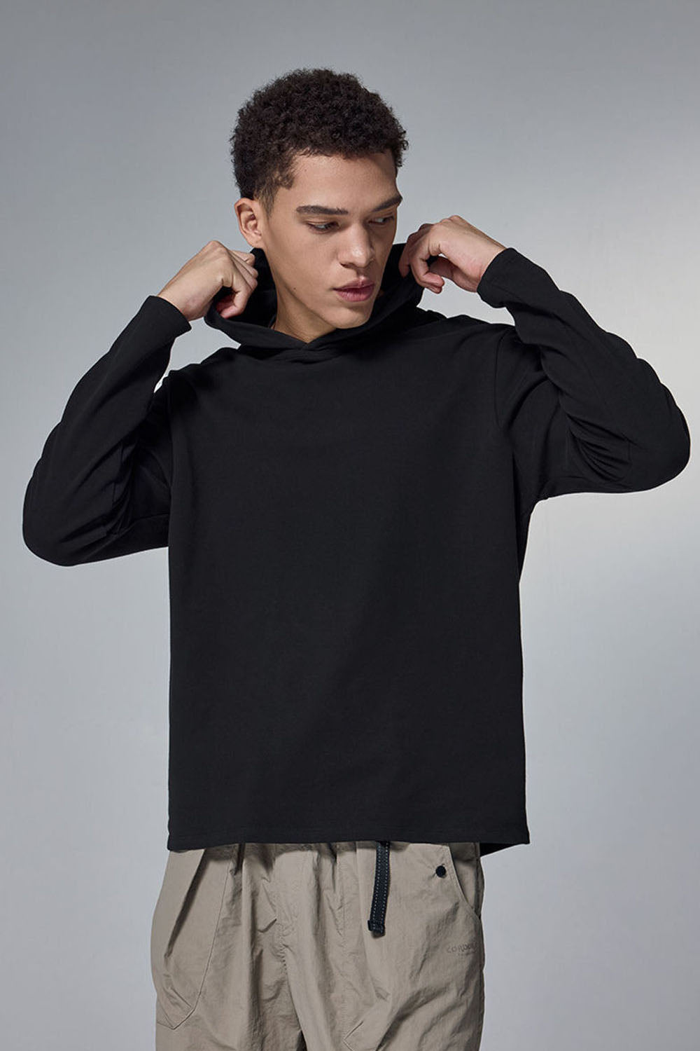 Double-Sided Velvet Hooded Long Sleeve Sweatshirt: Lightweight Sport Outdoor Top