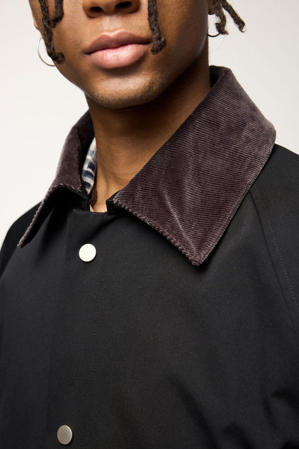 Elastic Wrinkle-Resistant Safari Jacket: Vintage Workwear with Fold-Over Collar