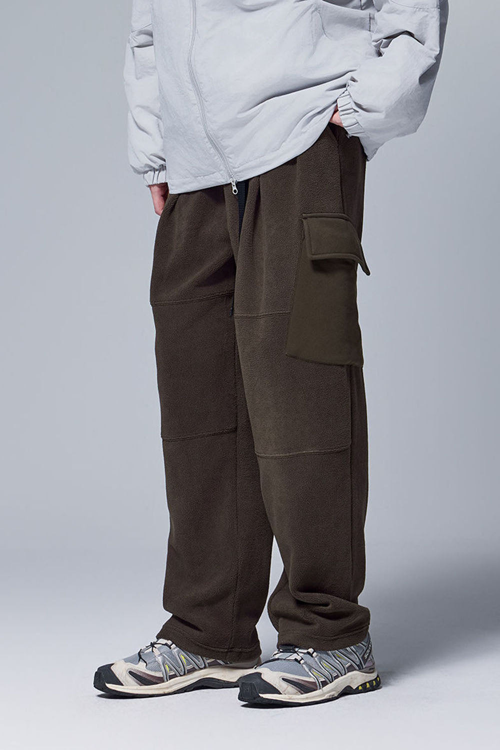 Thermostatic Yarn Fleece Utility Trousers: 325G Casual Straight-Leg Pants