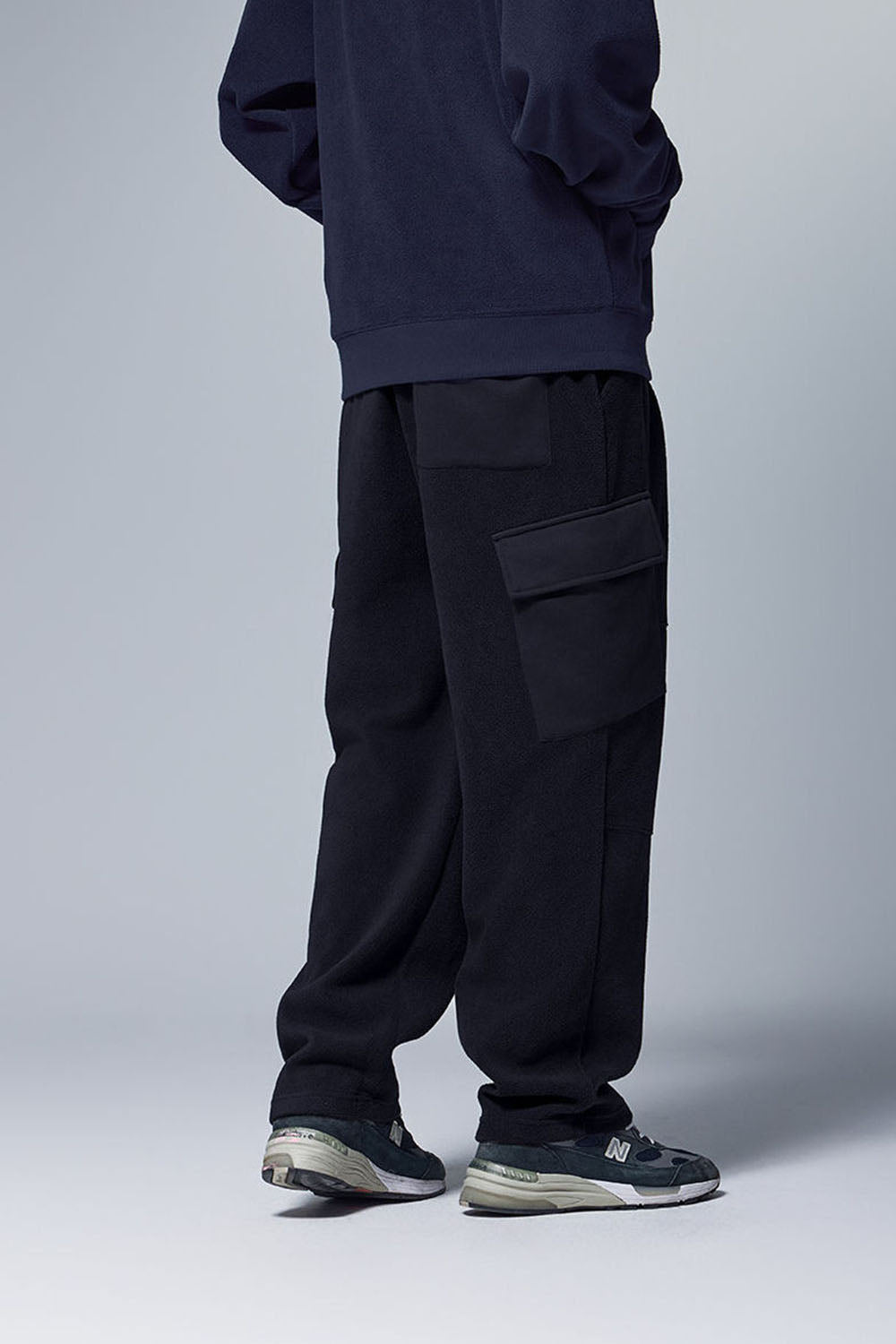 Thermostatic Yarn Fleece Utility Trousers: 325G Casual Straight-Leg Pants