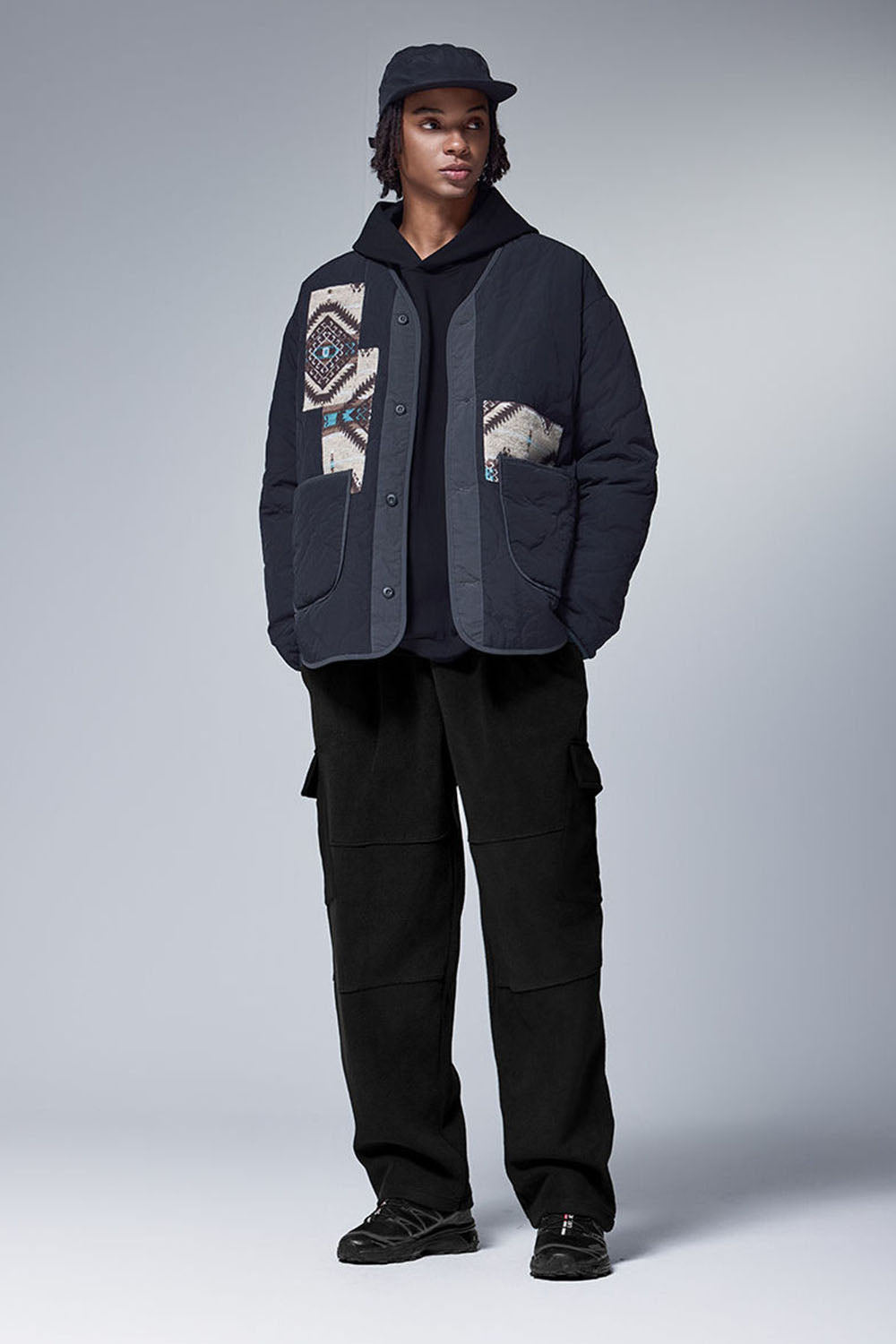 Thermostatic Yarn Fleece Utility Trousers: 325G Casual Straight-Leg Pants