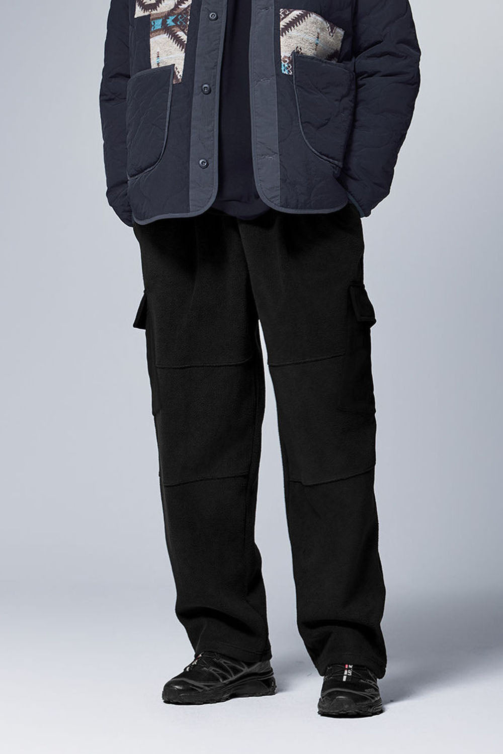Thermostatic Yarn Fleece Utility Trousers: 325G Casual Straight-Leg Pants