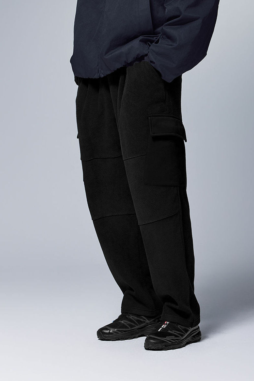 Thermostatic Yarn Fleece Utility Trousers: 325G Casual Straight-Leg Pants
