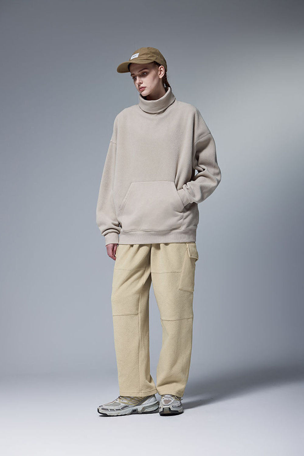 Thermostatic Yarn Fleece Utility Trousers: 325G Casual Straight-Leg Pants