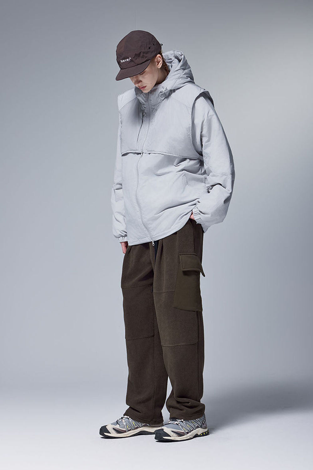 Thermostatic Yarn Fleece Utility Trousers: 325G Casual Straight-Leg Pants