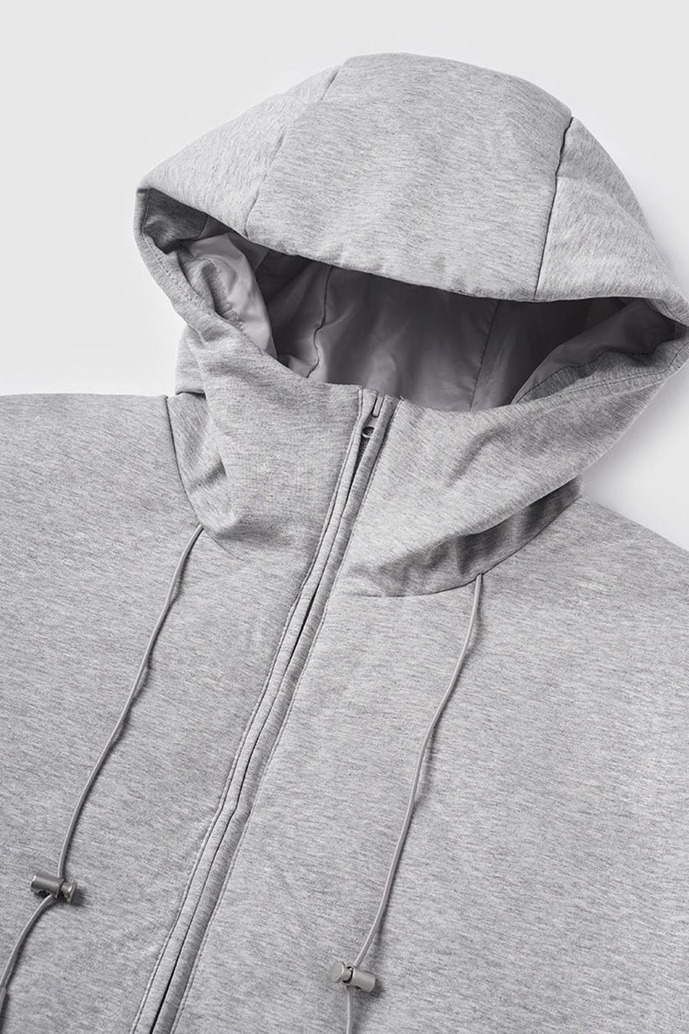 Functional Knit Fabric Down Jacket with 90% Down Fill and Solid Color Hooded Design