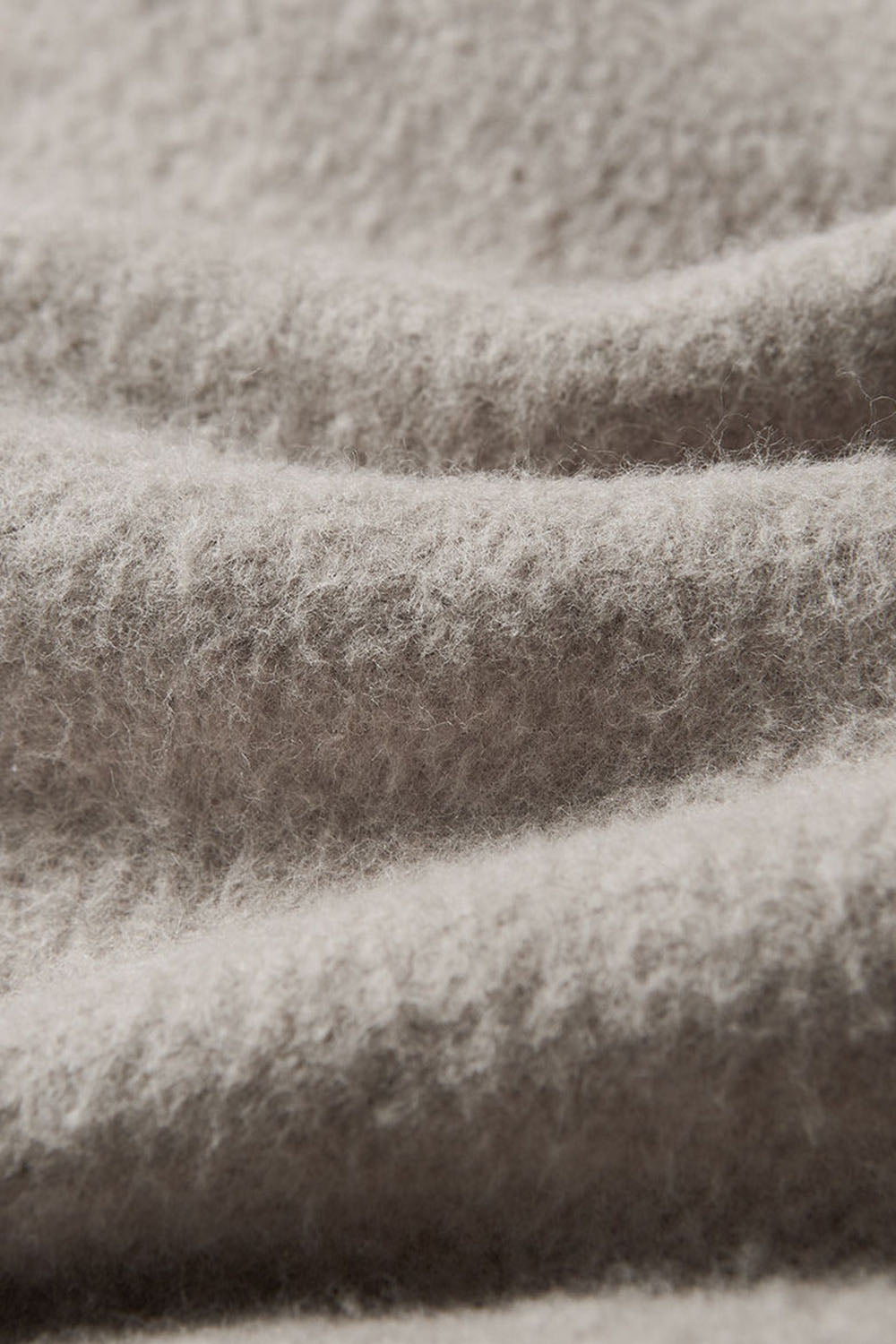 Horizontal Knit Half-Zip Fleece Sweatshirt with Stand Collar and Loose Fit