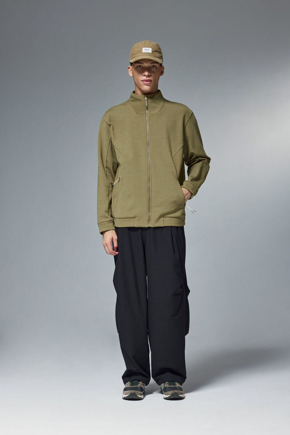 Hydrogen Four-Way Stretch Patchwork High Collar Fleece Jacket