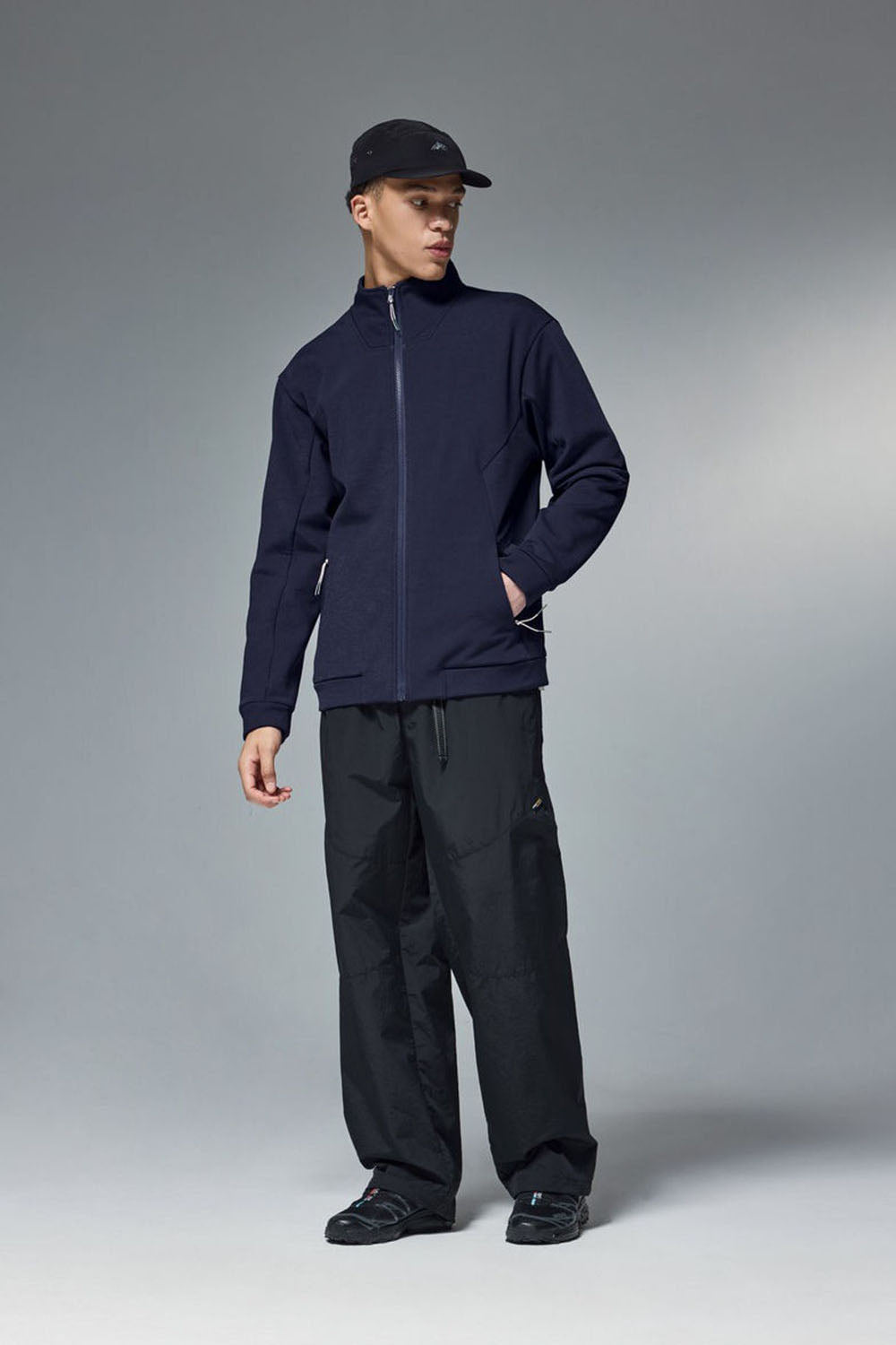 Hydrogen Four-Way Stretch Patchwork High Collar Fleece Jacket