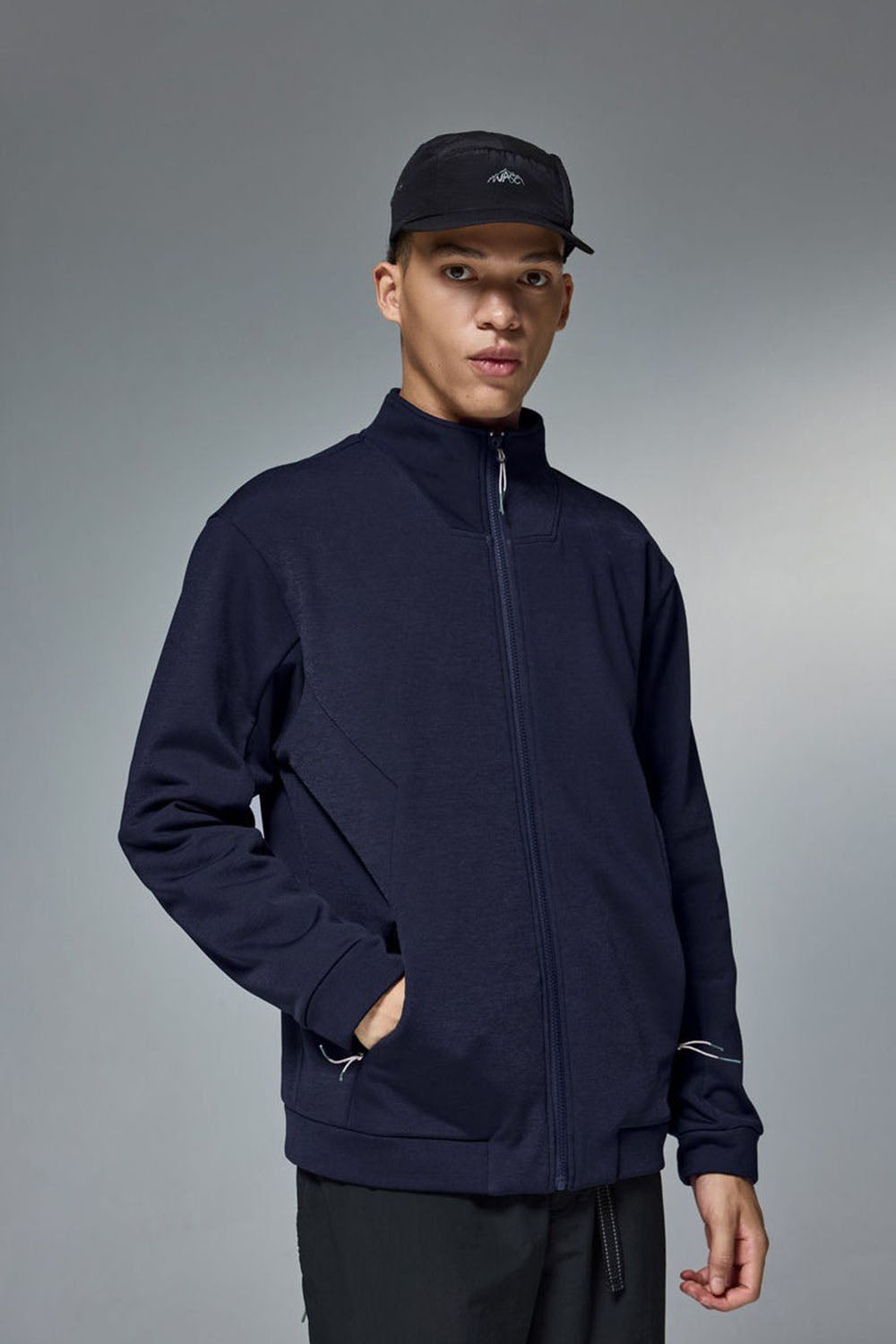 Hydrogen Four-Way Stretch Patchwork High Collar Fleece Jacket