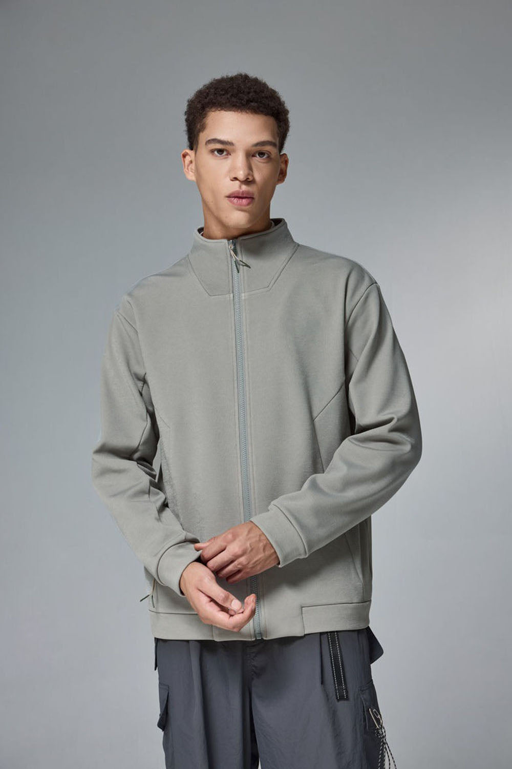 Hydrogen Four-Way Stretch Patchwork High Collar Fleece Jacket