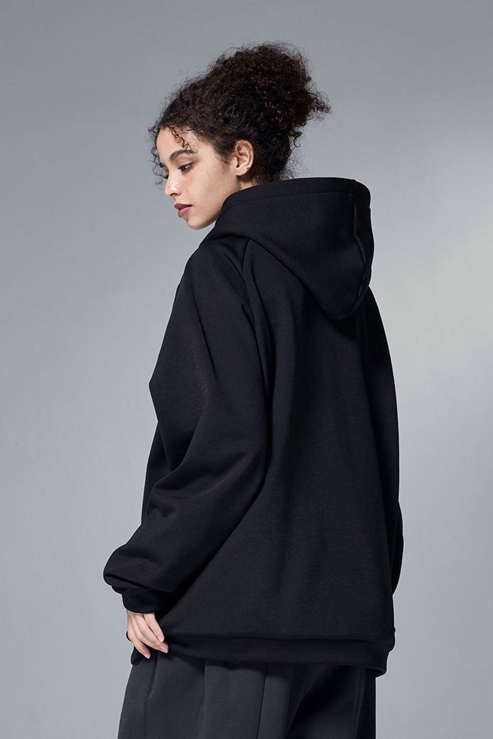 Hydrogen Four-Way Stretch Hooded Jacket with Plain Zip-Up Windproof Fleece