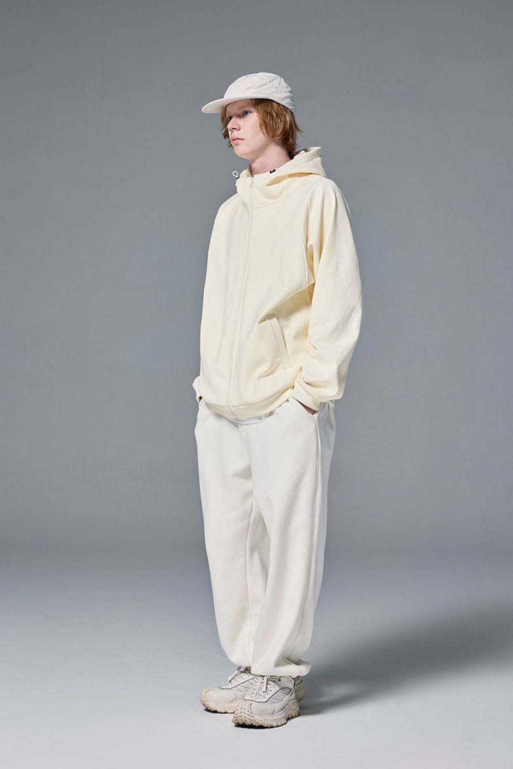 Hydrogen Four-Way Stretch Hooded Jacket with Plain Zip-Up Windproof Fleece