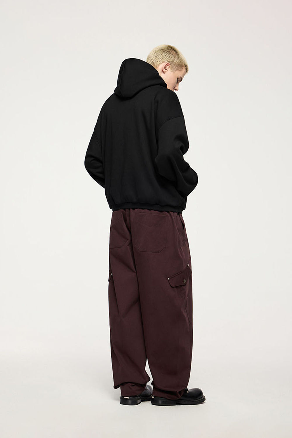 Flame Laminated Fleece Hoodie in Casual Cropped Style