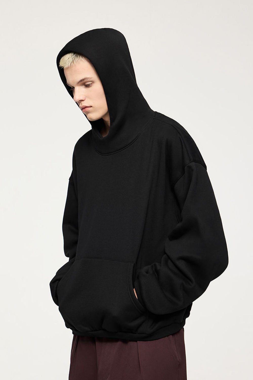Flame Laminated Fleece Hoodie in Casual Cropped Style