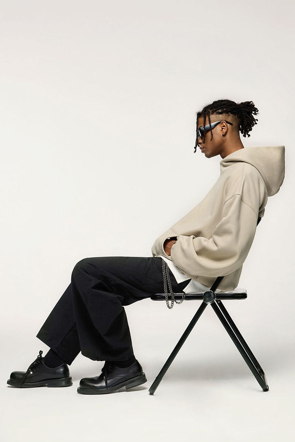 Flame Laminated Fleece Hoodie in Casual Cropped Style