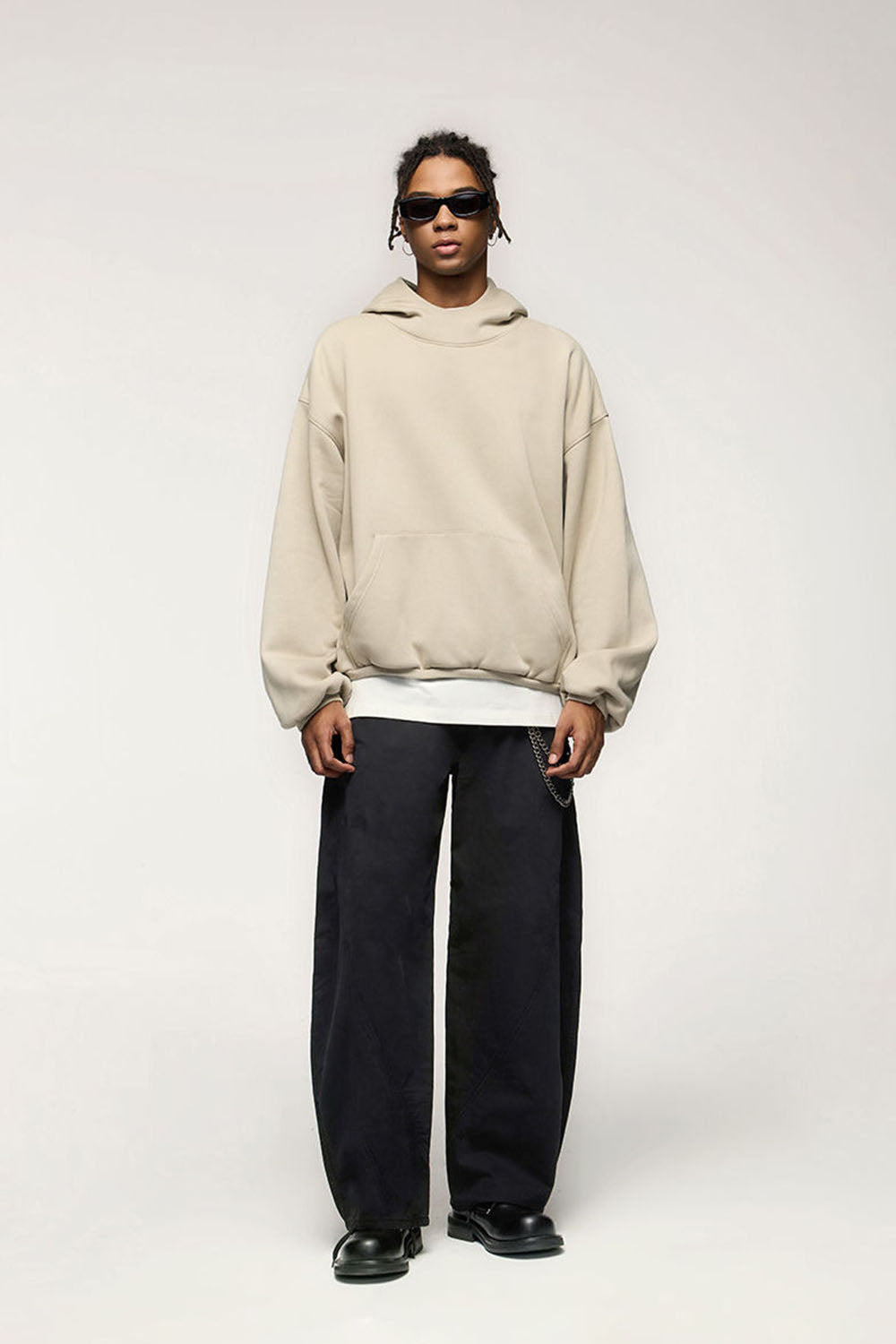 Flame Laminated Fleece Hoodie in Casual Cropped Style