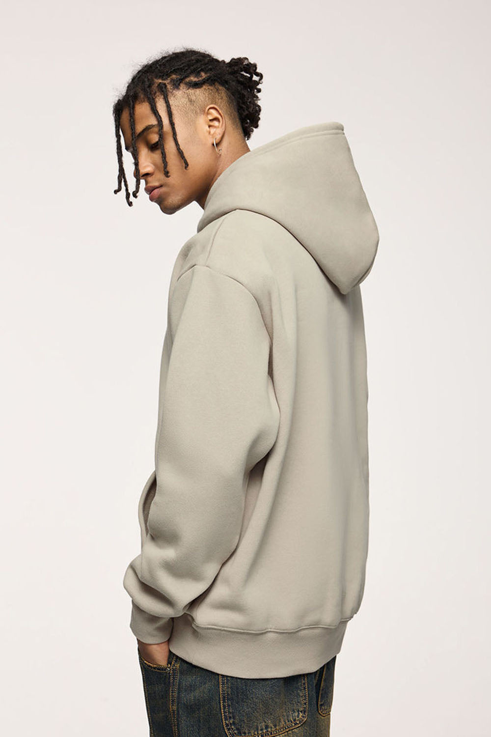 Solid Color 350g Fleece Hoodie with Plush Lining