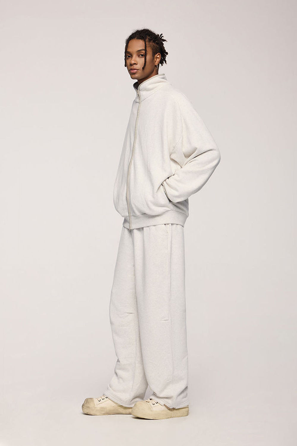 Sports Stand Collar Jacket with Double-Ended Zipper for Men