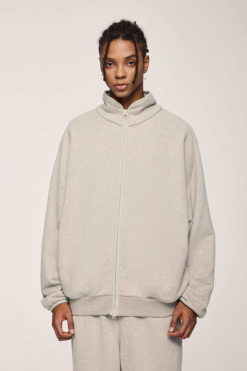 Sports Stand Collar Jacket with Double-Ended Zipper for Men