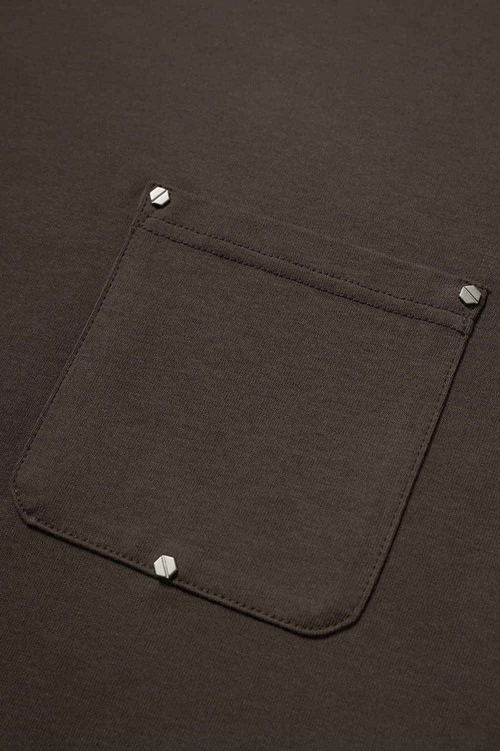 Heavyweight 265g Two-Layer Long Sleeve T-Shirt with Screw Rivet Pocket