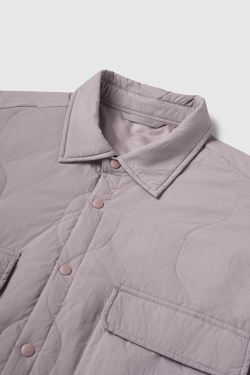 Water-Resistant Gourd Pattern Quilted Down Jacket with 90% Down Fill and Fold-Over Collar