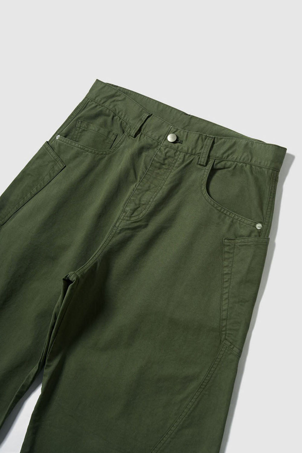 Curved Blade Cotton Utility Pants: Vintage Style Loose Casual Trousers