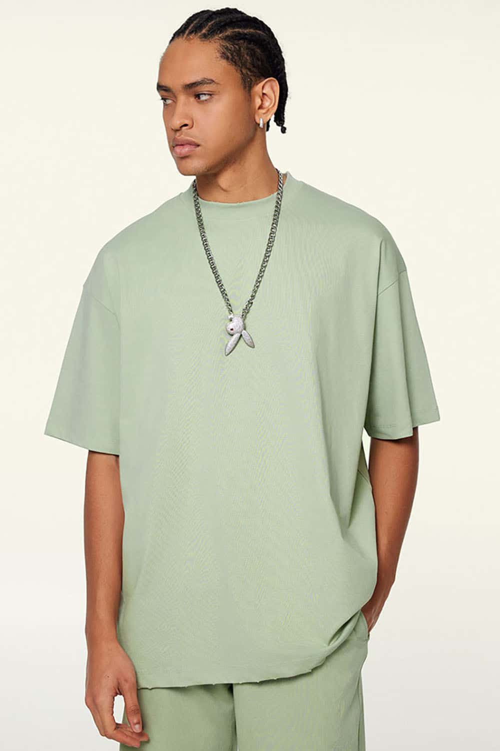 230g Cool-Touch Sports Solid Color Frayed Edge Loose-Fit Short Sleeve T-Shirt