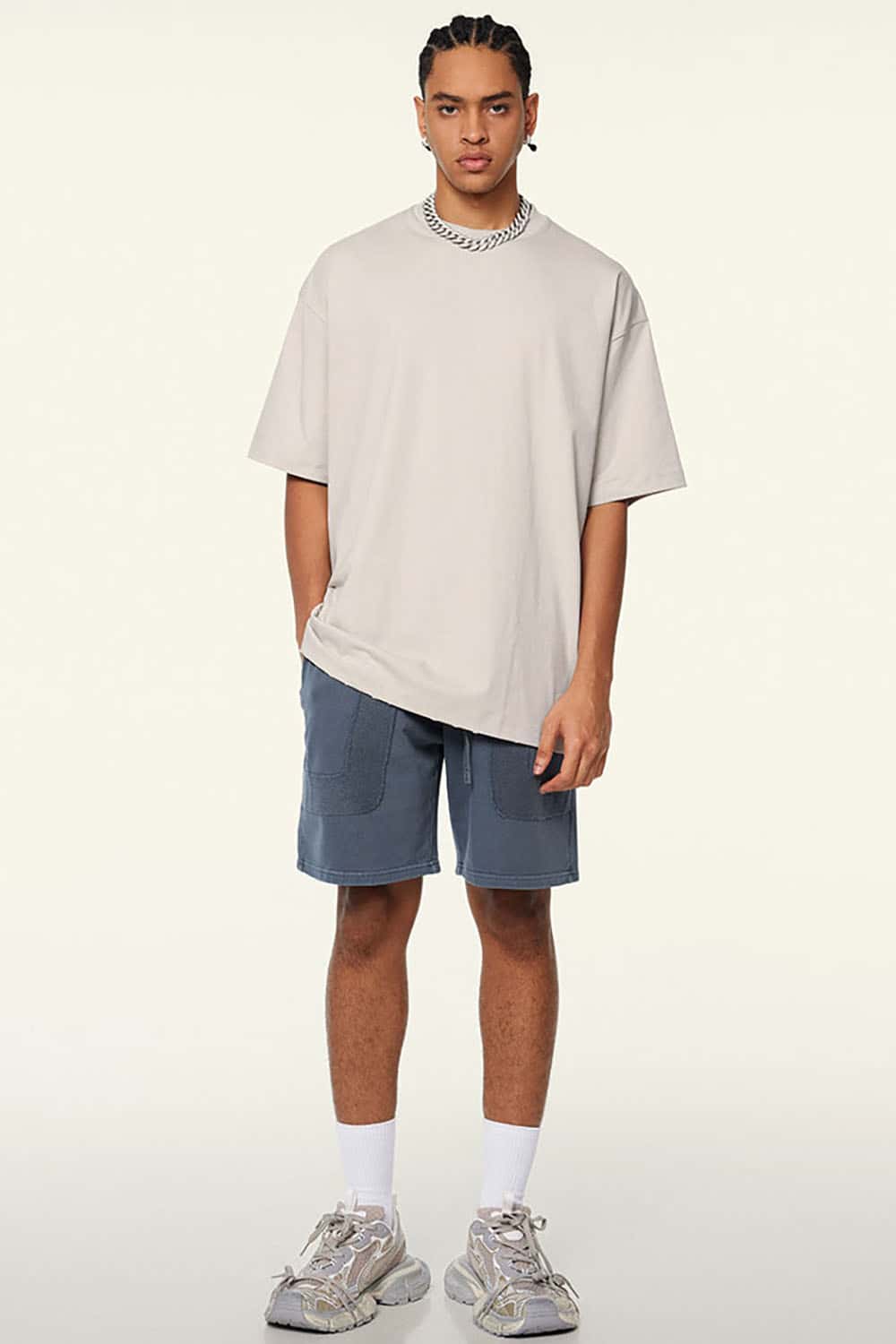 230g Cool-Touch Sports Solid Color Frayed Edge Loose-Fit Short Sleeve T-Shirt