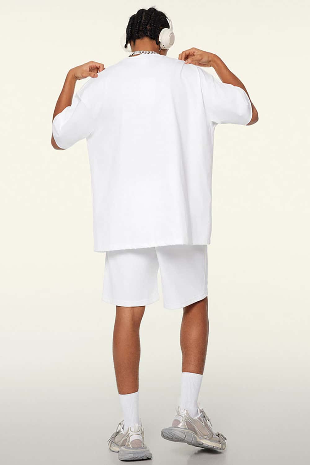 230g Cool-Touch Sports Solid Color Frayed Edge Loose-Fit Short Sleeve T-Shirt