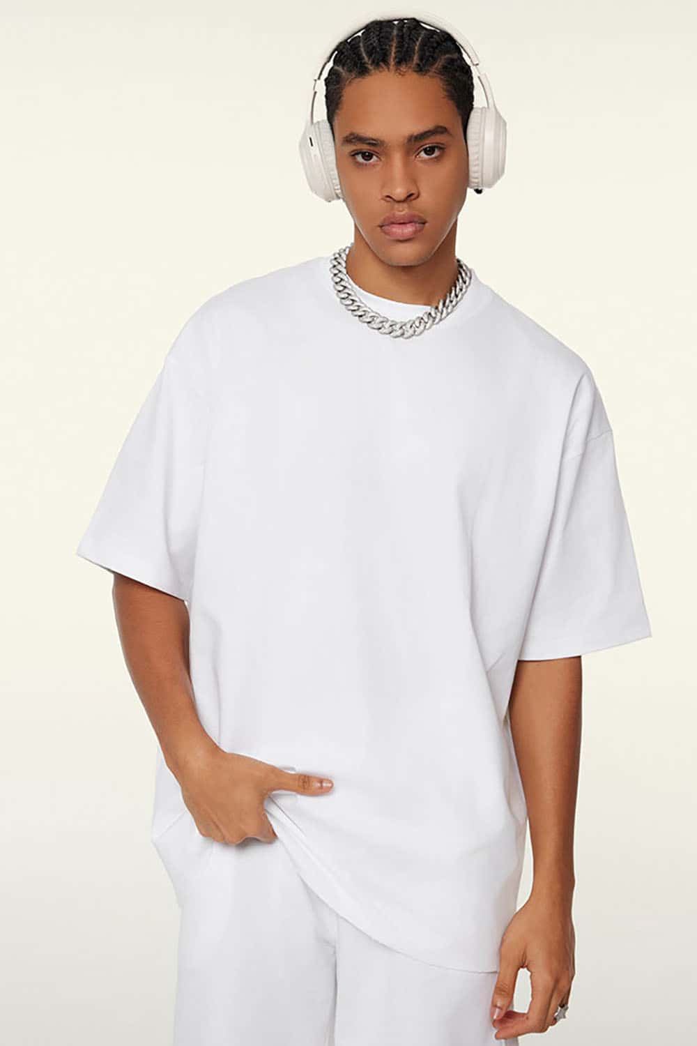 230g Cool-Touch Sports Solid Color Frayed Edge Loose-Fit Short Sleeve T-Shirt