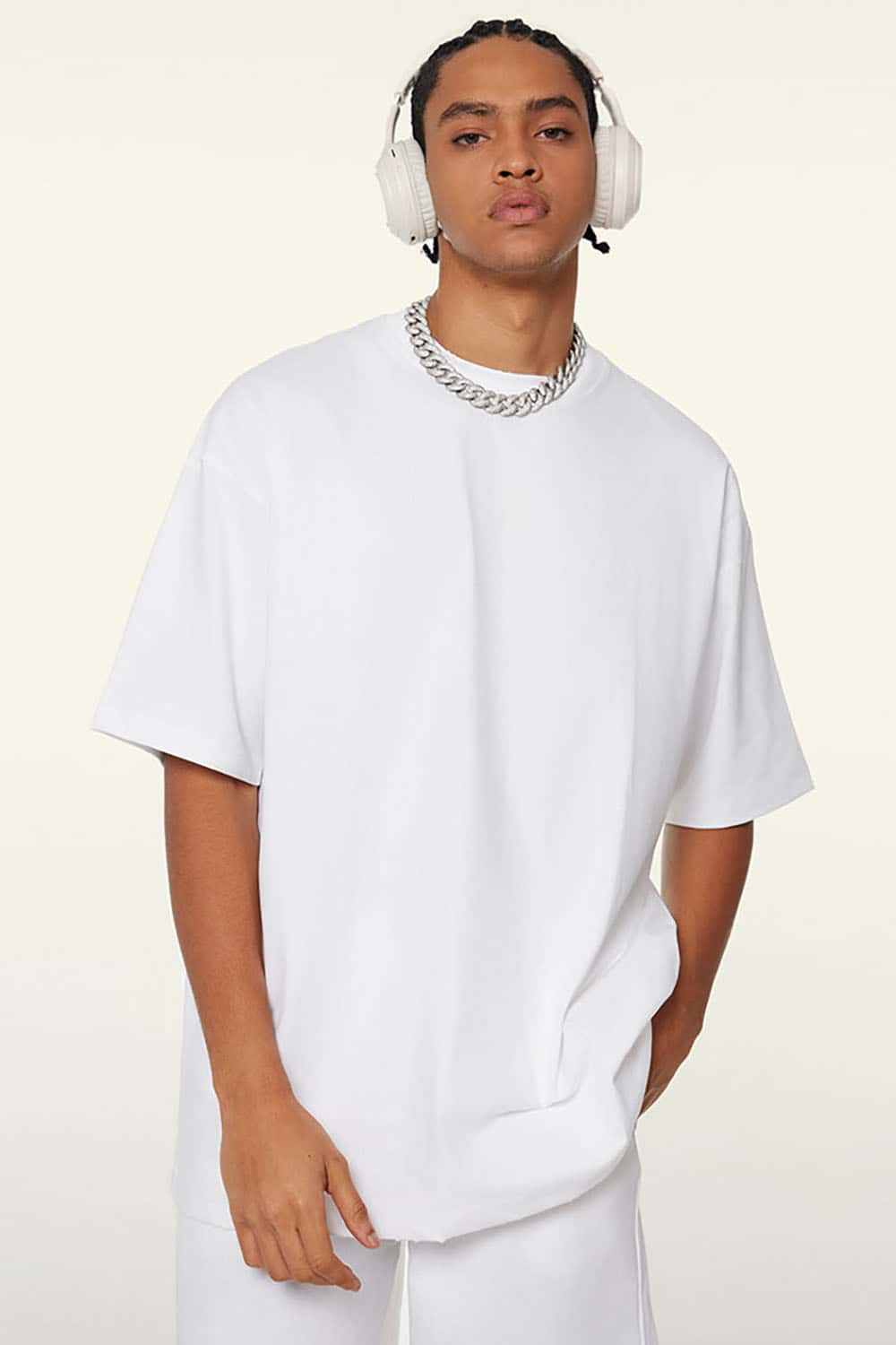 230g Cool-Touch Sports Solid Color Frayed Edge Loose-Fit Short Sleeve T-Shirt