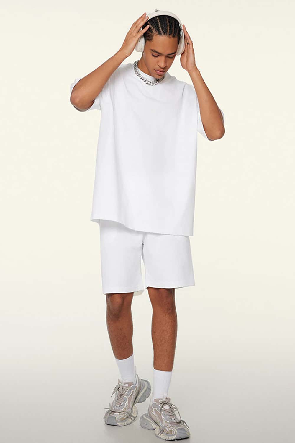 230g Cool-Touch Sports Solid Color Frayed Edge Loose-Fit Short Sleeve T-Shirt