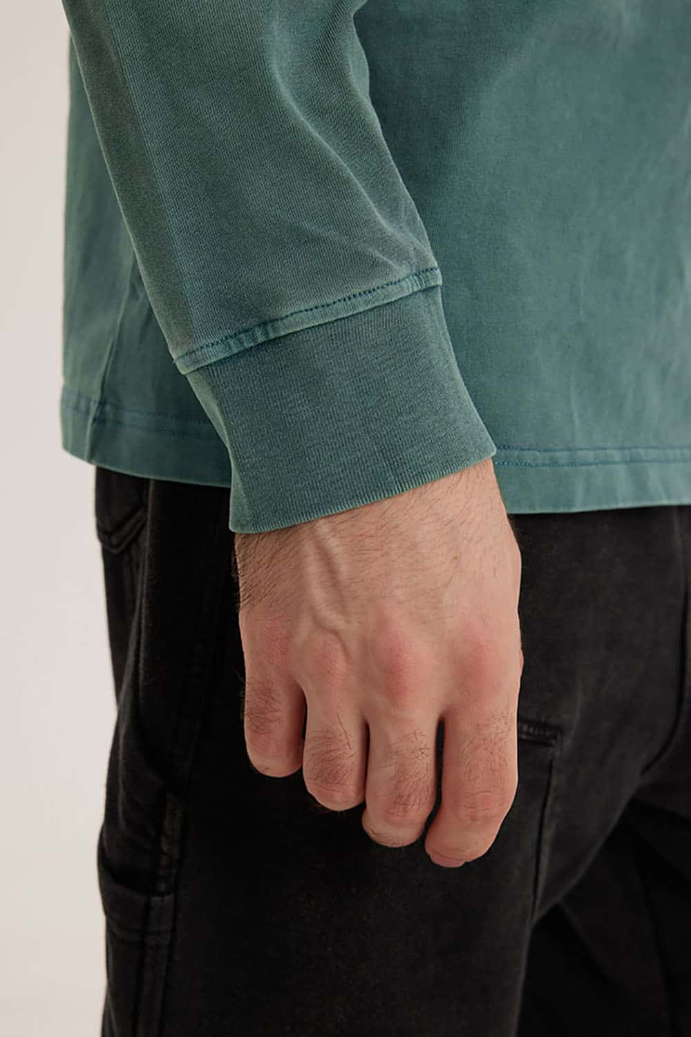 Loose Long Sleeve 260G Vintage Wash Distressed Long Sleeve T-Shirt