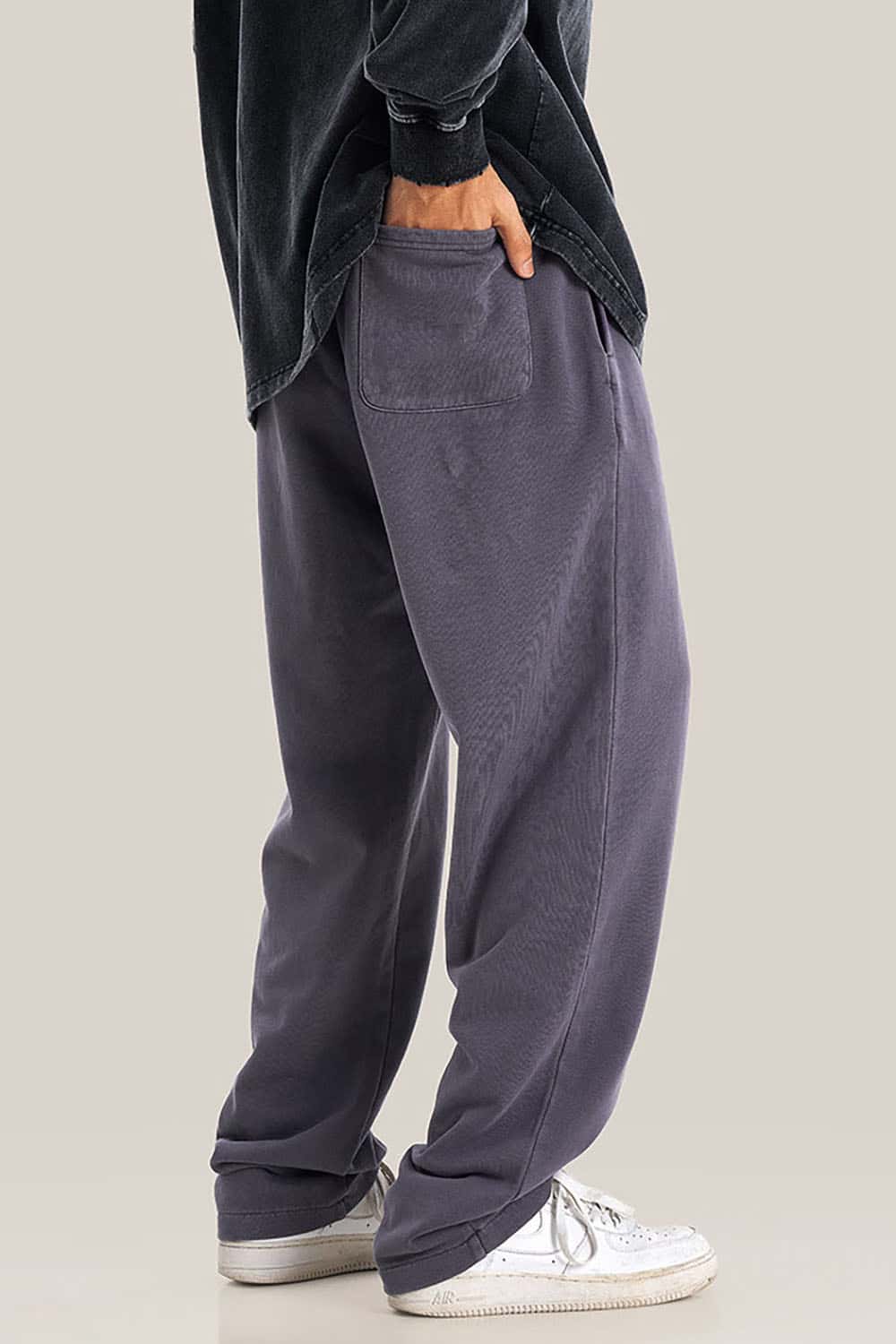 Unisex Casual Straight-Leg Sports Pants in Vintage Wash