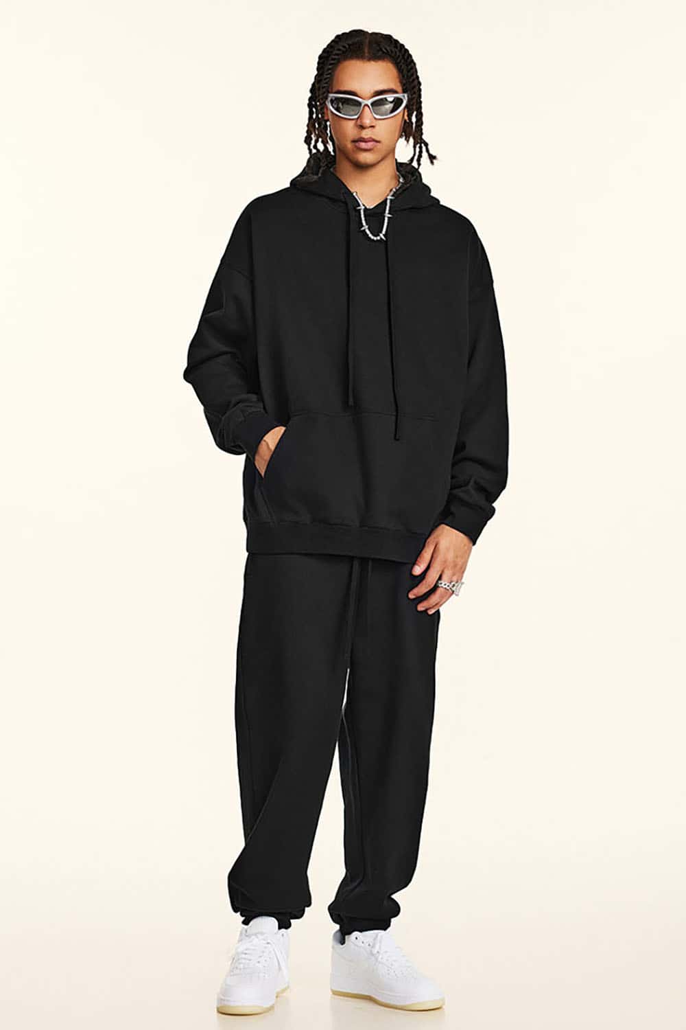 Casual Loose Basic Solid Color Hoodie 440G Heavyweight Sweatshirt