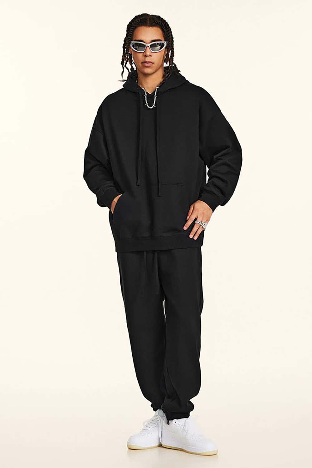 Casual Loose Basic Solid Color Hoodie 440G Heavyweight Sweatshirt